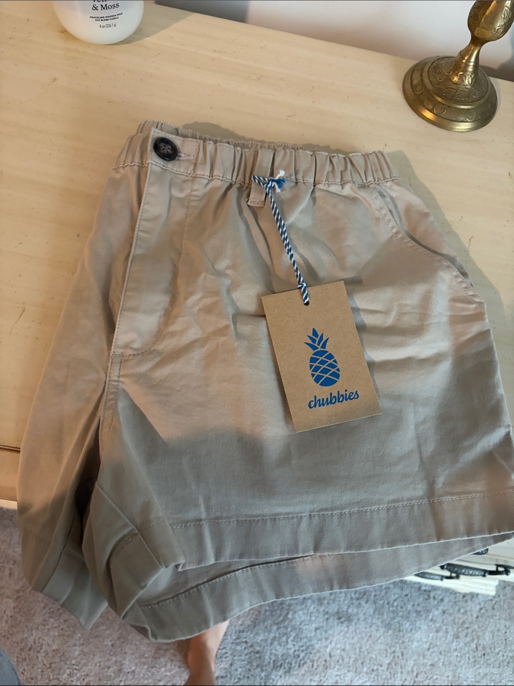 chubbies Men's Beige Casual Flat-Front Shorts